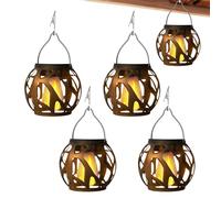 Lanterne solaire suspendue - Lampe de jardin à suspendre - Lampe d'extérieur étanche | Décoration de cour et éclairage d'ambiance - Lanterne rechargeable pour camping, terrasse, balcon, paysage, allée