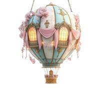 Lanterne Solière Montgolfière | Pour Extérieur,Modèle Fenêtre Acrylique 2D Suspendu pour Jardin Camping Mariages Allées Amis Rassemblements Patio Ferme