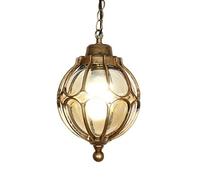 Lanterne Suspendue d'extérieur étanche IP65, Lustre rétro avec Verre bullé et chaîne réglable, luminaire de Plafond en Bronze Rustique pour Porche et terrasse.
