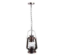 Lanterne Suspendue D'extérieur Moderne, 18,9" LED Lanterne Suspendue D'extérieur Luminaire Rustique Lanterne Lustre Pendentif Luminaire Suspendu pour Salle à Manger Cuisine Entrée Décor (Noir)