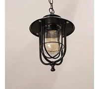 Lanterne Suspendue en Aluminium Moulé sous Pression Porche Lumière Suspension Extérieure Lampe Suspendue Vintage E27 Chaîne Réglable Plafonniers pour Porche Café Intérieur (Couleur : Noir) Interesting