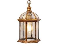 Lanterne suspendue étanche IP54, abat-jour de lampe à suspension rétro, lampes suspendues de plafond d'extérieur vintage, lumières extérieures en verre et aluminium pour terrasse, jardin, porche,