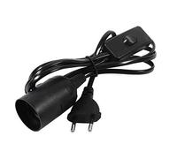 Lanterne suspendue, luminaire suspendu E27 Accueil Lampe Ampoule Douille de support Chandeliers Cordon Câble avec commutateur de fil marche/arrêt(EU-Noir)