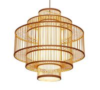 Lanterne Suspendue Tissée Pour Salon de Thé, Luminaire Créatif À Tête, Lustre de Ferme Beige Pour Salle À Manger, Salon, Bar/Naturel/Un