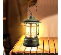 Lanterne Tempête Vintage - LED - Rechargeable - 300 Lumens - Vert - Compacte