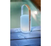 Lanterne USB portable et rechargeable - GALIX - bambou/plastique - 4 LED WRGB - 1500 mAh - blanc