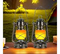 Lanterne Vintage, 2 Pièces Lanterne Extérieure, Lanterne Jardin Rechargeable, Lampe Camping, Lanterne de Camping pour Intérieur Extérieur Véranda Terrasse