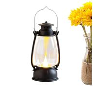 Lanterne vintage - Lanterne ouragan suspendue | Lampe tempête LED | Lampe à bougie vintage couleur chaude avec poignée pour table patio jardin cour allée porche panne éclairage de camping intérieur la