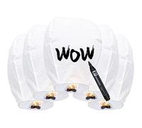 Lanterne Volante - AUTREMENT - Blanche - 100% Biodégradable - 5 Pièces - Décoration de Fête