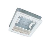 Lanterneau Chantal 400x400 couvercle translucide et cadre blanc + obturateur