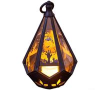 Lanternes à bougie décoratives d'Halloween, décorations de fête, veilleuse LED pour décoration de table pour Halloween, accessoires de fête d'Halloween, lanterne citrouille d'intérieur et d'extérieur