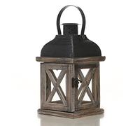 Lanternes à Bougies en Verre, lanternes décoratives, lanternes de Jardin pour Bougies, lanternes décoratives en Bois, Porte-Bougie Lanterne Vintage en Bois Vieilli et métal décoratif