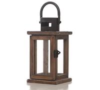 Lanternes à Bougies en Verre, lanternes décoratives, lanternes de Jardin pour Bougies, lanternes décoratives en Bois, Porte-Bougie Lanterne Vintage en Bois Vieilli et métal décoratif