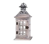 Lanternes à Bougies en Verre, lanternes décoratives, lanternes de Jardin pour Bougies, lanternes décoratives en Bois, Porte-Bougie Lanterne Vintage en Bois Vieilli et métal décoratif