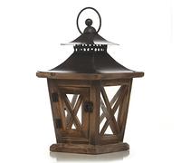 Lanternes à Bougies en Verre, lanternes décoratives, lanternes de Jardin pour Bougies, lanternes décoratives en Bois, Porte-Bougie Lanterne Vintage en Bois Vieilli et métal décoratif