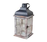 Lanternes à Bougies en Verre, lanternes décoratives, lanternes de Jardin pour Bougies, lanternes décoratives en Bois, Porte-Bougie Lanterne Vintage en Bois Vieilli et métal décoratif