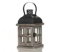 Lanternes à Bougies en Verre, lanternes décoratives, lanternes de Jardin pour Bougies, lanternes décoratives en Bois, Porte-Bougie Lanterne Vintage en Bois Vieilli et métal décoratif