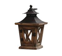 Lanternes à Bougies en Verre, lanternes décoratives, lanternes de Jardin pour Bougies, lanternes décoratives en Bois, Porte-Bougie Lanterne Vintage en Bois Vieilli et métal décoratif