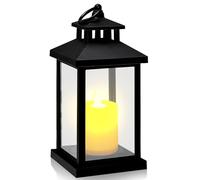 Lanternes avec bougies LED - Lanterne pour l'extérieur - Étanche - Lanterne funéraire cimetière - Résistante aux intempéries - Lanterne funéraire LED - Lanterne d'ambiance - Fonctionne avec piles