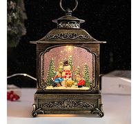 Lanternes Boule à Neige de Noël, Lanterne Musicale Suspendue avec 12 chansons, lumière alimentée par USB/Piles(F,27 * 18 * 8.5CM)