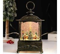 Lanternes Boule à Neige de Noël, Lanterne Musicale Suspendue avec 12 chansons, lumière alimentée par USB/Piles(B,14.5 * 8 * 22CM)