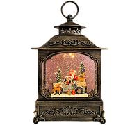 Lanternes Boule à Neige de Noël, Lanterne Musicale Suspendue avec 12 chansons, lumière alimentée par USB/Piles(G,27 * 18 * 8.5CM)