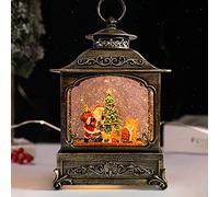 Lanternes Boule à Neige de Noël, Lanterne Musicale Suspendue avec 26 chansons, lumière alimentée par USB/Piles(E,27 * 18 * 8.5CM)