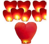 Lanternes Célestes Chinoises - Lanternes Volantes en Papier Célestes Souhaitant pour Un Anniversaire, Mariage, Mariages, Anniversaires, Monuments, Fête (Rouge 20pcs)