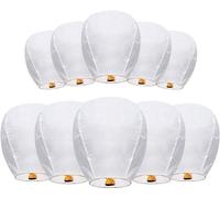 Lanternes Célestes Chinoises - Lanternes Volantes en Papier Célestes Souhaitant pour Un Anniversaire, Mariage, Mariages, Anniversaires, Monuments, Fête (Blanches 20pcs)