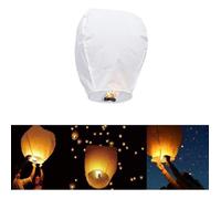 Lanternes Chinoises à la Main Biodégradable Résistante en Papier Anniversaire Volant Souhaitez Lanternes Célestes (10 pc blanches)