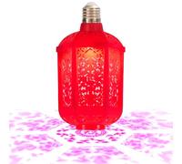 Lanternes chinoises - Lampe décorative 11 x 21 cm, lumière LED en matériau PP, effet de projection de Fu avec éclairage 7 couleurs | Ornement de fête rouge pour porte d'entrée, plafond, jar