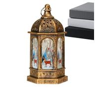 Lanternes de Noël - Décoration de château rétro saisonnière avec piles | Lanterne décorative de Noël à suspendre pour entrée, rebord de fenêtre, cheminée, chambre à coucher, salon, bureau, terrasse