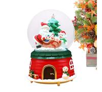 Lanternes de Noël en forme de globe de neige, boule de Noël d'hiver avec train en mouvement pour sapin de Noël, boîte à musique avec lumières LED qui changent de couleur