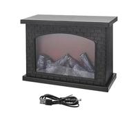 Lanternes décoratives pour cheminée - Lampe LED sans flamme | Cheminée électrique LED | Alimentation par piles USB - Lampe de table décorative sans flamme pour intérieur ou extérieur, balcon, porche