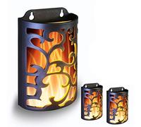 Lanternes décoratives WRalwaysLX avec minuterie, appliques murales intérieures / extérieures, applique murale à bougie de flammes scintillantes, utilisez une pile 3AA (non incluse), paquet de 3