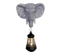 Lanternes d'extérieur - Décoration de jardin avec éléphant et éclairage solaire - Lampe décorative en résine avec statues de cour pour extérieur, terrasse, pelouse, balcon