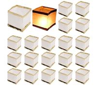 Lanternes en papier décorations de fête, lanternes flottantes 20 pièces, lumières de piscine flottantes biodégradables inscriptibles et dessinables, papier blanc 5, 9 pouces pour souhaiter la prièr