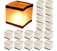 Lanternes en papier | Lanternes flottantes 20 pièces bricolage inscriptibles et dessinables lumières de piscine flottantes 6 et 4 pouces papier blanc pour souhaiter prier à l'extérieur