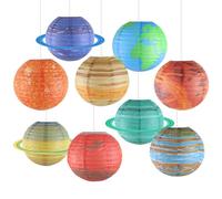 Lanternes en Papier Planétaires - 25 cm - Décorations de Fête - Lanternes à 9 Planètes du Système Solaire Hors du Monde - Lanternes à Suspendre pour Enfants Décorations d'anniversaire Galaxie
