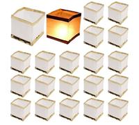Lanternes flottantes 20 pièces, Lanterne en Papier étanche carrée 4x4x4, Lanterne à Bougie réutilisable pour fêtes de Piscine, Mariage, Monuments commémoratifs, Jardin, Papier