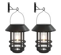 Lanternes murales solaires d'extérieur 2 pcs blanc, lanterne solaire murale de jardin, lampe solaire murale 4008187