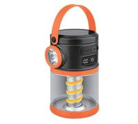 Lanternes solaires de camping avec écran LCD intelligent et éclairage à cinq vitesses et charge rapide de type C (orange)
