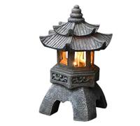 Lanternes solaires de jardin - Lampes décoratives d'extérieur vintage en pierre | Veilleuse étanche de style tour classique, luminaire à énergie solaire antique rustique pour allée, patio, cour et