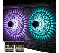 Lanternes Solaires D'extérieur,2 Pièces Appliques Murales Solaires Mandala