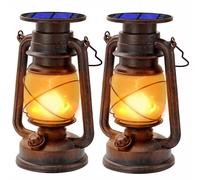 Lanternes Solaires D'extérieur À Led, Lanterne Tempête Avec Flamme