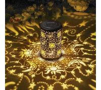 Lanternes solaires d'extérieur à suspendre en métal étanche motif soleil, lune, étoile pour jardin, terrasse, cour, pelouse, porche, décoration comme cadeau d'anniversaire pour maman, grand-mère