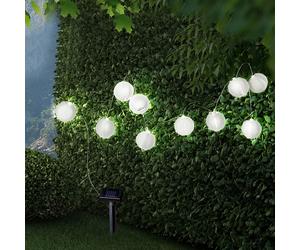 Lanternes solaires d'extérieur avec piquet de terre, décoration de jardin solaire, batterie, 10x LED, LxP 300x7,5 cm