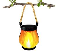 Lanternes solaires d'extérieur étanches, lampe flamme vacillante rechargeable USB, lumières décoratives suspendues, lanterne LED portable, alimentée par l'énergie solaire pour la randonnée, le camping