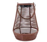 Lanternes solaires d'extérieur, jardinière suspendue en rotin, cadeau d'anniversaire décoratif pour maman grand-mère, idéale pour l'éclairage du porche, du patio et de l'allée (Marron foncé)