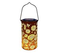 Lanternes solaires d'extérieur - Lampe en métal résistante aux intempéries, décoration creuse en fer forgé, lumière bronze antique étanche sans fil | Femmes maman grand-mère cour porche balc